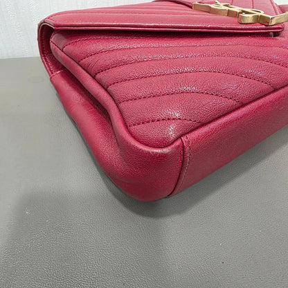 Saint Laurent College Matelassé Leather Top Handle Bag (Pre-Owned)