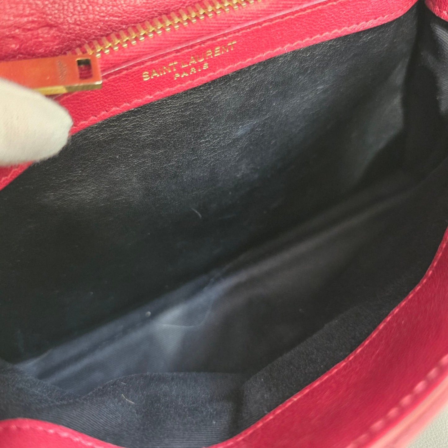 Saint Laurent College Matelassé Leather Top Handle Bag (Pre-Owned)