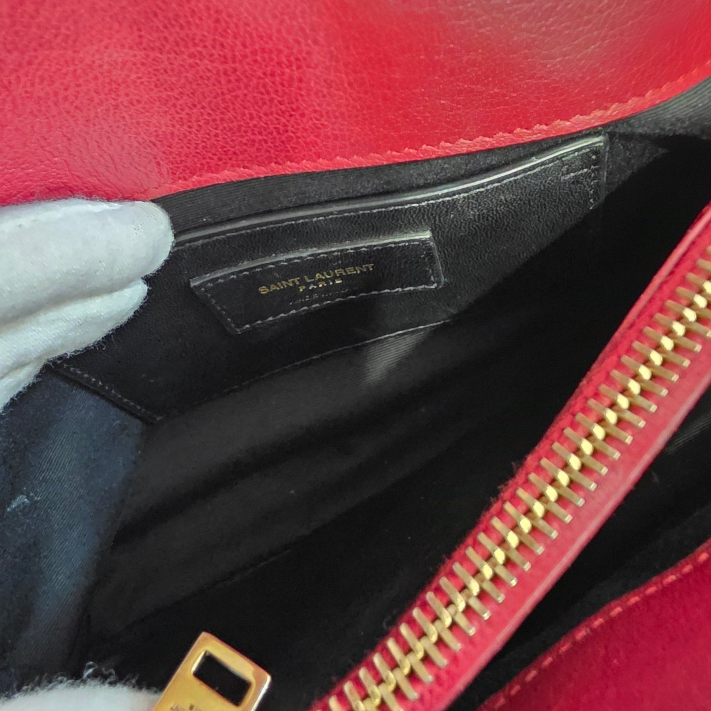 Saint Laurent College Matelassé Leather Top Handle Bag (Pre-Owned)