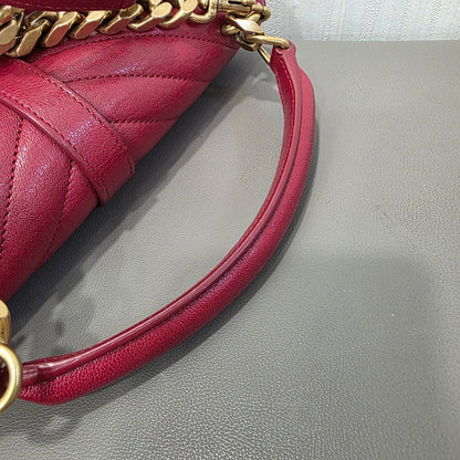 Saint Laurent College Matelassé Leather Top Handle Bag (Pre-Owned)