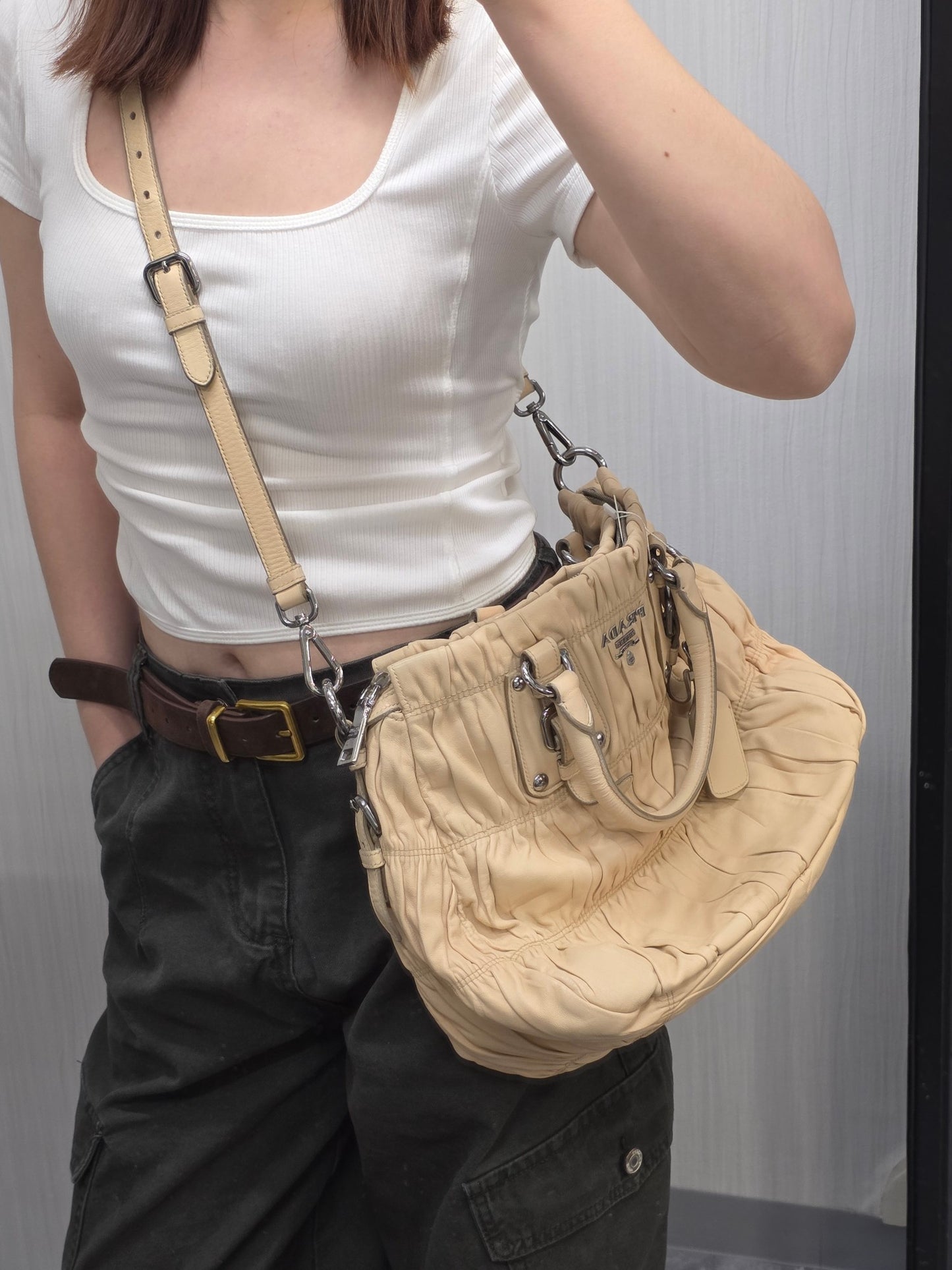 Prada Gaufre Leather Tote Bag (Pre-Owned)