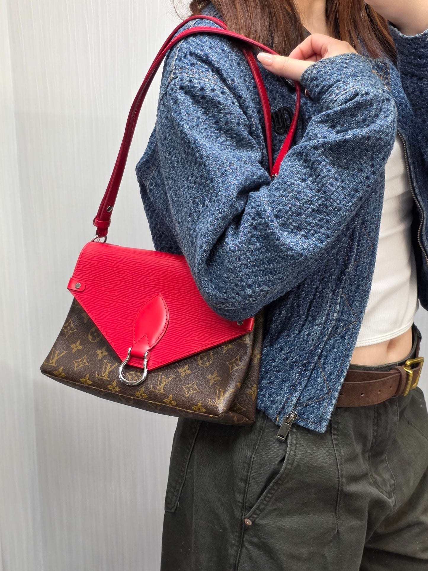 Louis Vuitton Monogram x Epi Leather Flap Shoulder Bag (Pre-Owned)