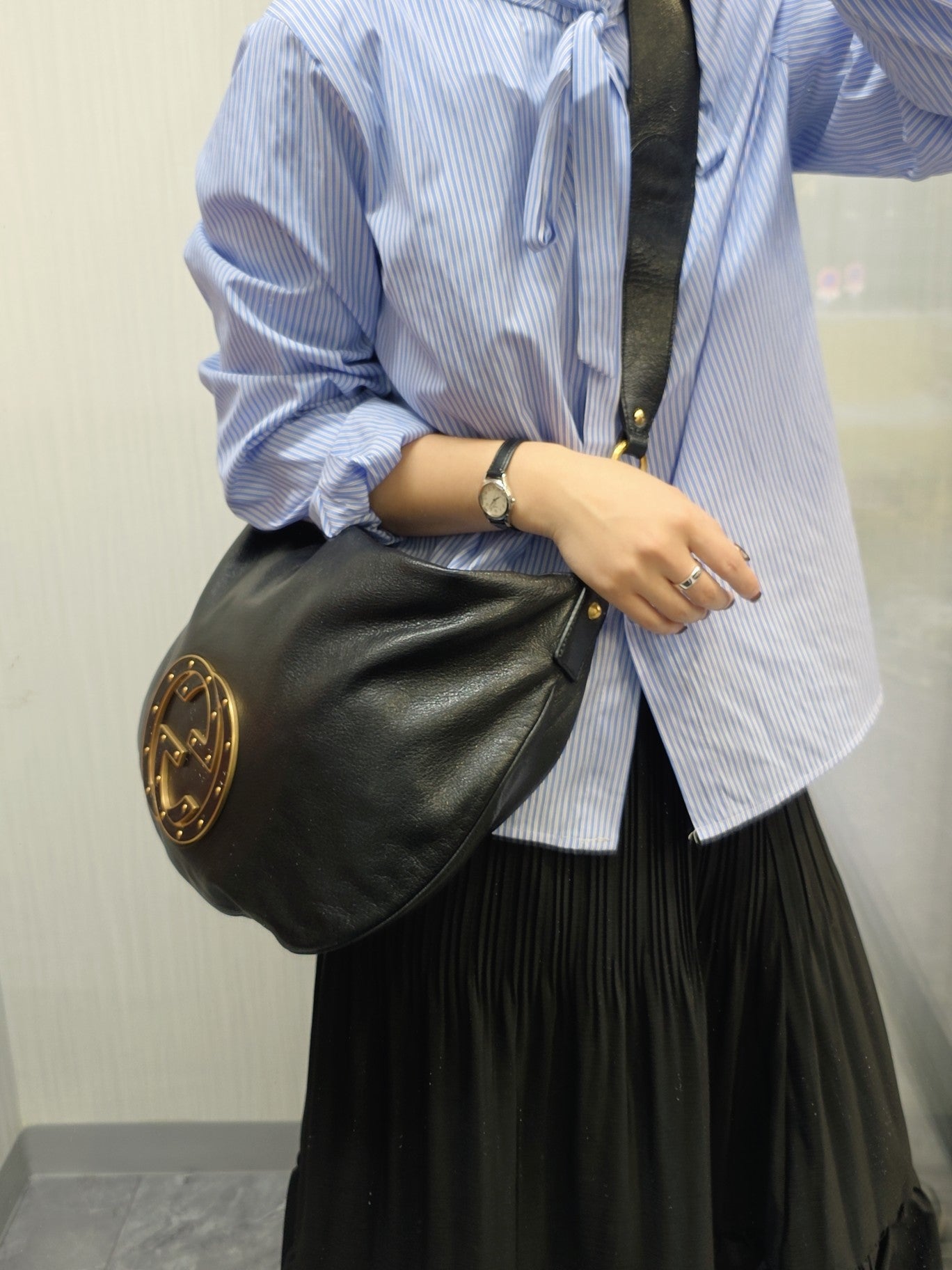 Gucci Interlocking G Leather Hobo Bag (Pre-Owned)