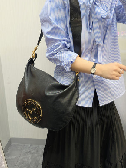 Gucci Interlocking G Leather Hobo Bag (Pre-Owned)