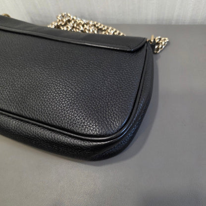 Gucci Soho Interlocking G Chain Wallet Black Leather (Pre-Owned)