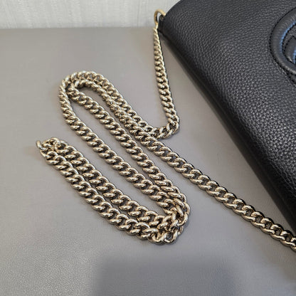 Gucci Soho Interlocking G Chain Wallet Black Leather (Pre-Owned)