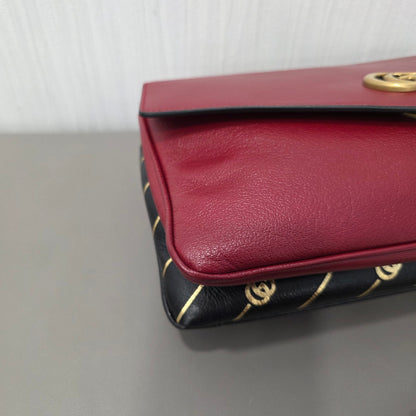 Gucci Rajah GG Stripe Leather Shoulder Bag (Pre-Owned)