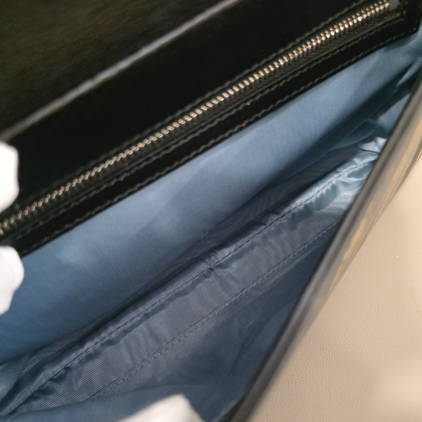 Gucci Rajah GG Stripe Leather Shoulder Bag (Pre-Owned)