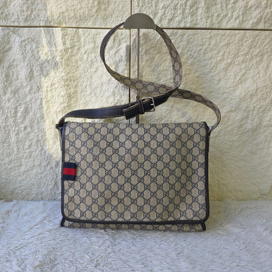 Gucci GG Supreme Web Messenger Bag (Pre-Owned)