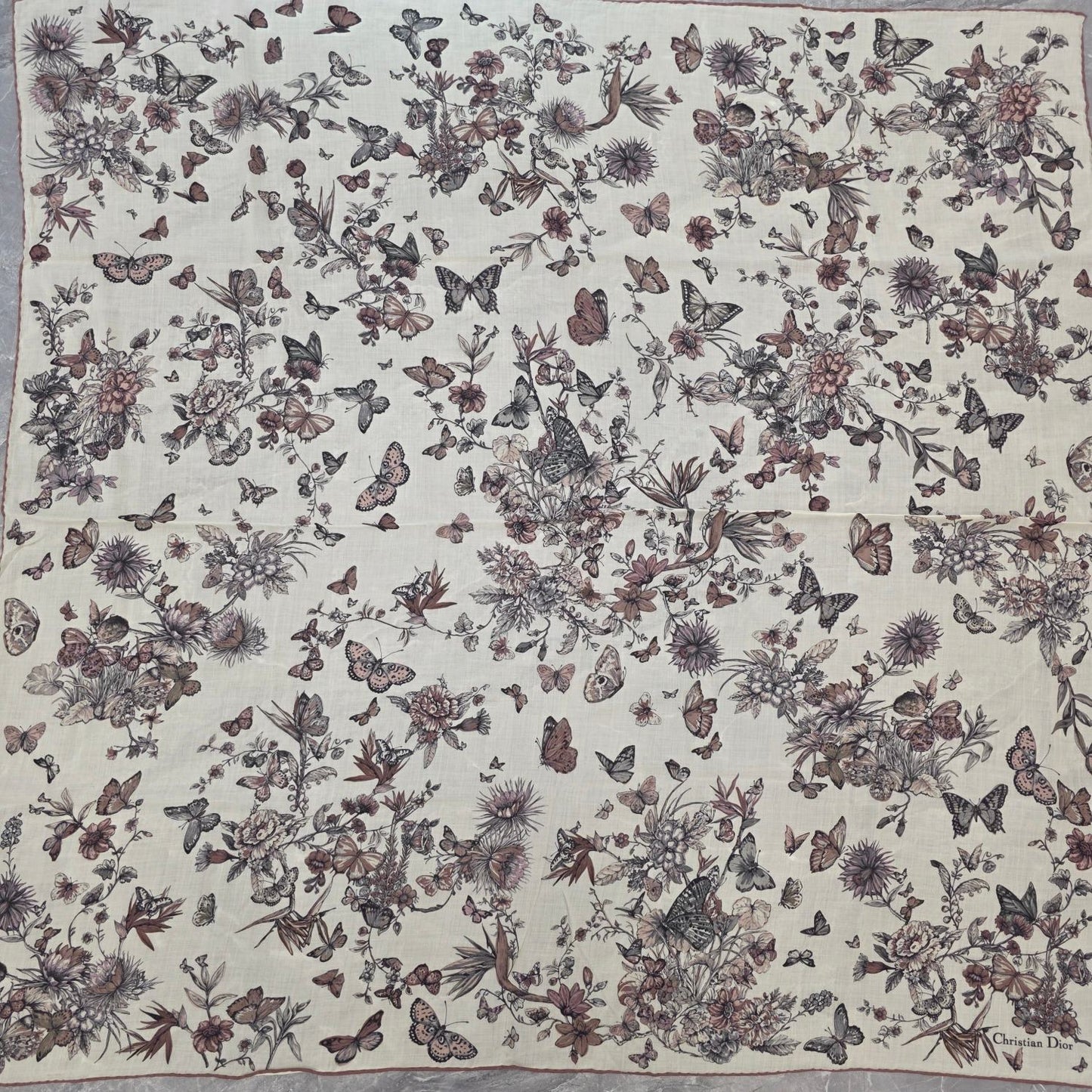 Christian Dior Botanical Butterfly Silk Scarf (Pre-Owned)