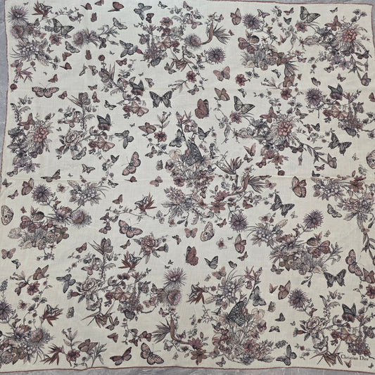 Christian Dior Botanical Butterfly Silk Scarf (Pre-Owned)