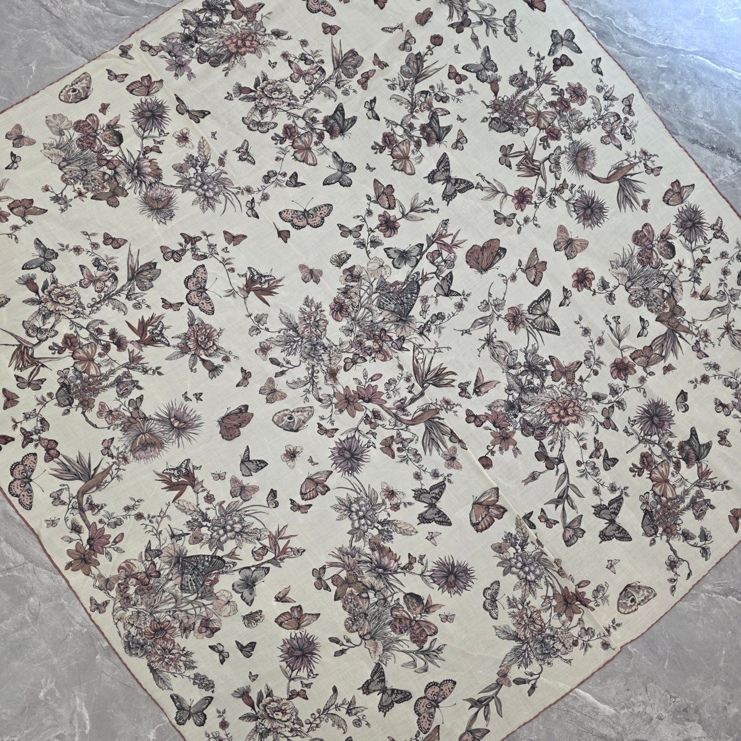 Christian Dior Botanical Butterfly Silk Scarf (Pre-Owned)
