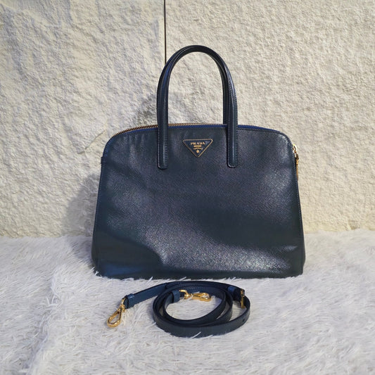 Prada Saffiano Leather Top Handle Bag (Pre-Owned)