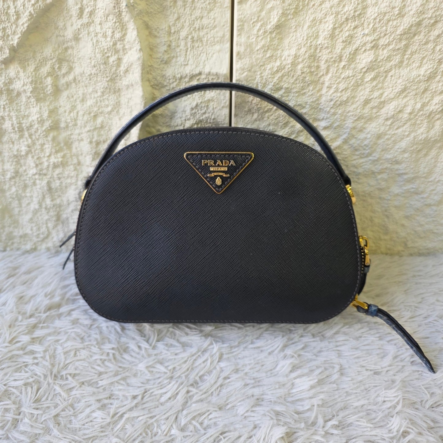 Prada Saffiano Leather Top Handle Vanity Bag (Pre-Owned)