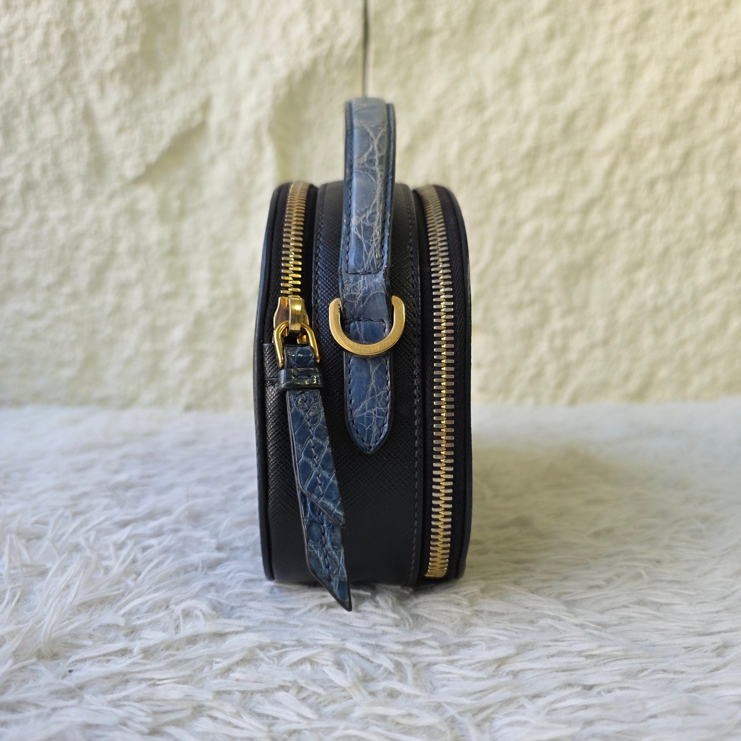 Prada Saffiano Leather Top Handle Vanity Bag (Pre-Owned)
