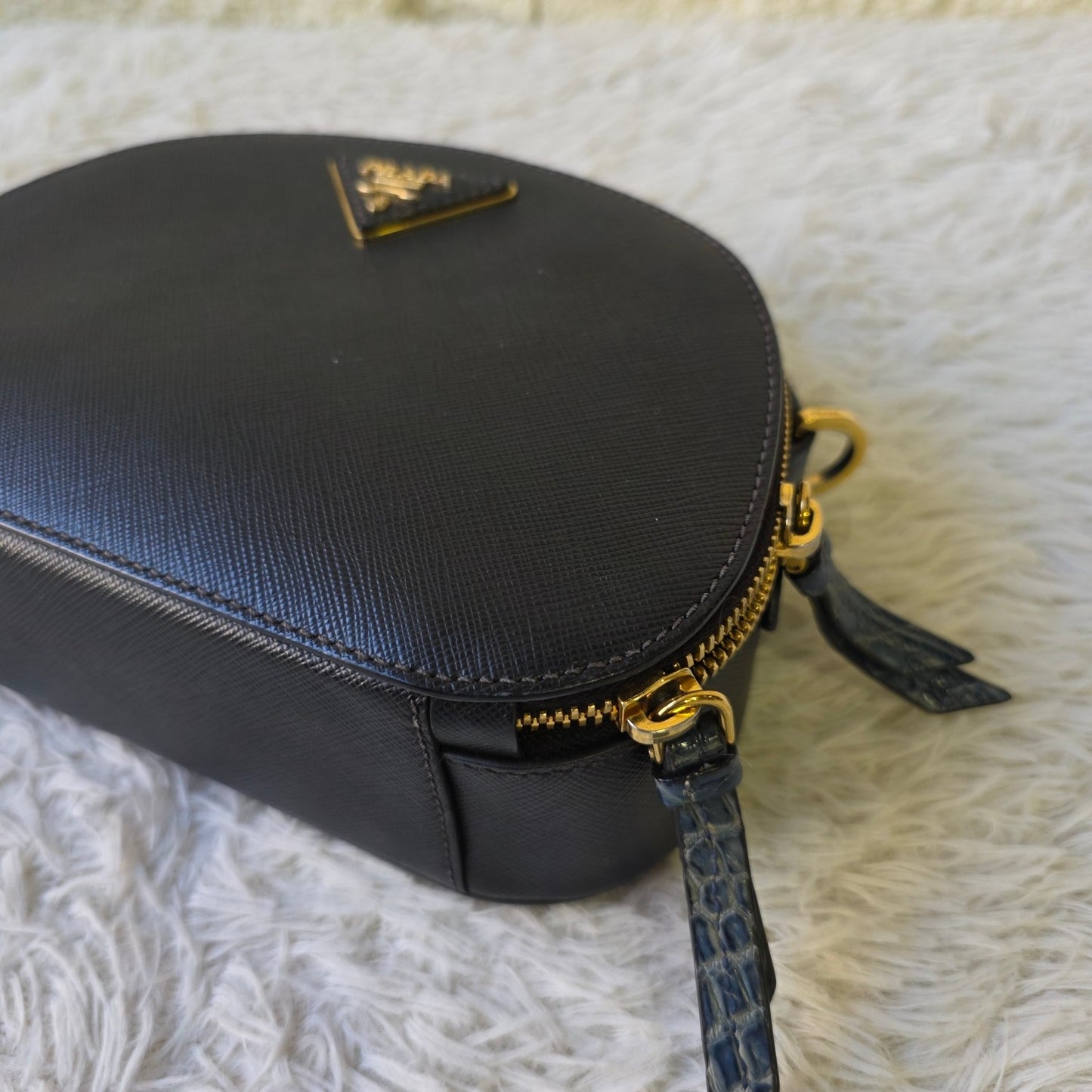 Prada Saffiano Leather Top Handle Vanity Bag (Pre-Owned)