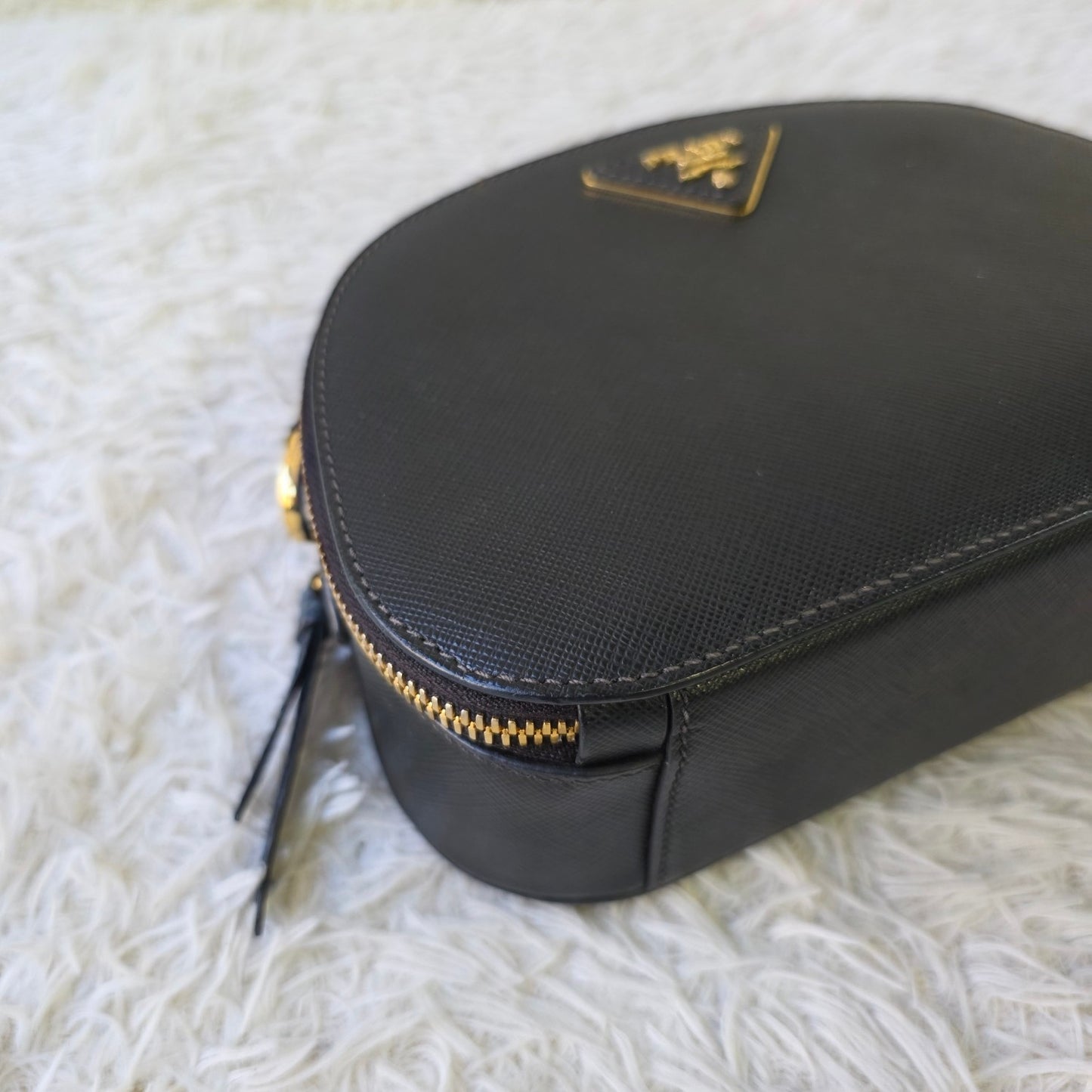 Prada Saffiano Leather Top Handle Vanity Bag (Pre-Owned)