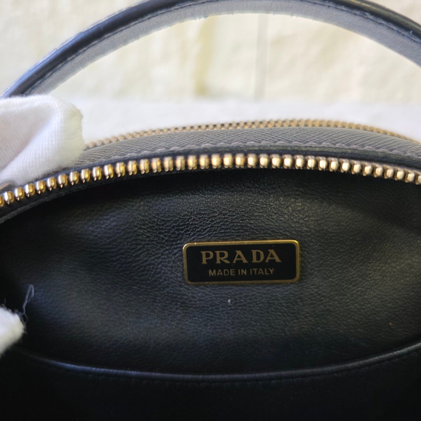 Prada Saffiano Leather Top Handle Vanity Bag (Pre-Owned)