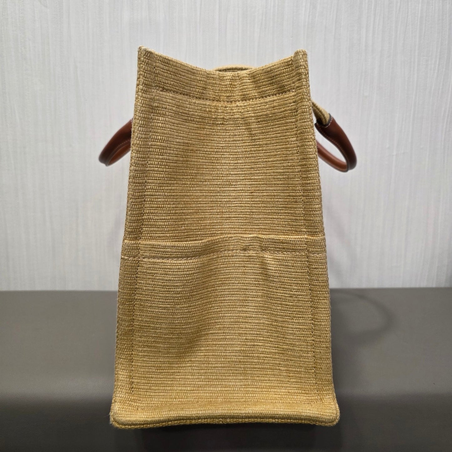 Celine Triomphe Raffia Cabas Tote Bag (Pre-Owned)