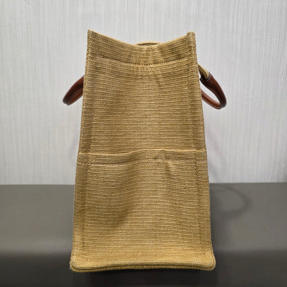 Celine Triomphe Raffia Cabas Tote Bag (Pre-Owned)