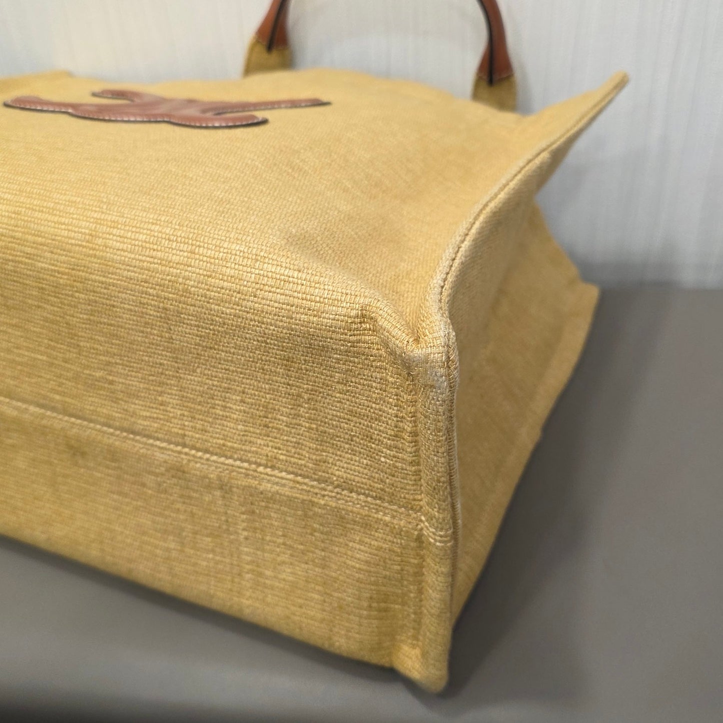 Celine Triomphe Raffia Cabas Tote Bag (Pre-Owned)