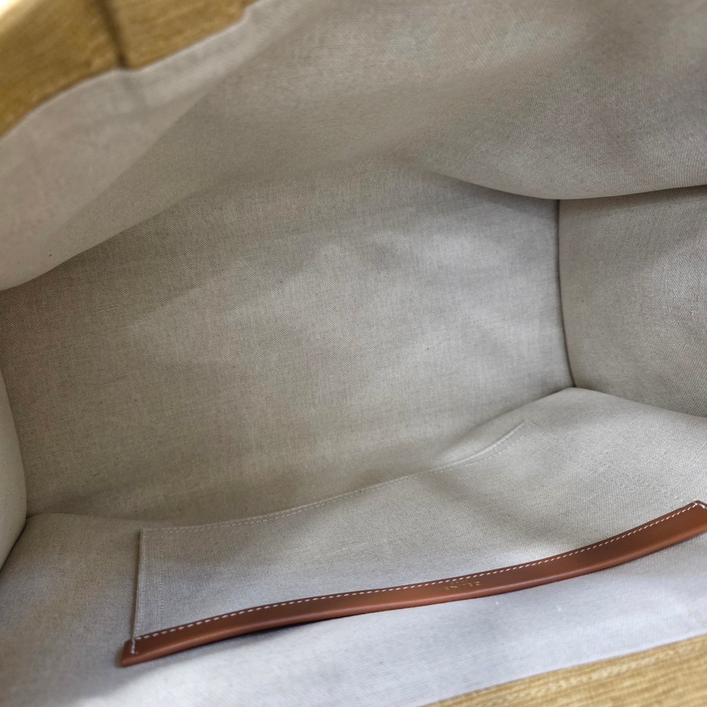 Celine Triomphe Raffia Cabas Tote Bag (Pre-Owned)