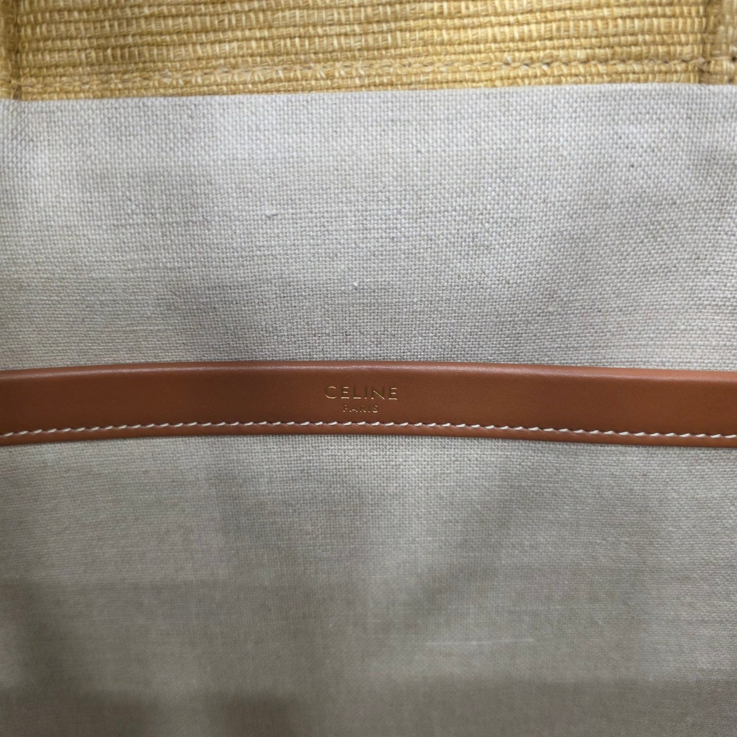Celine Triomphe Raffia Cabas Tote Bag (Pre-Owned)
