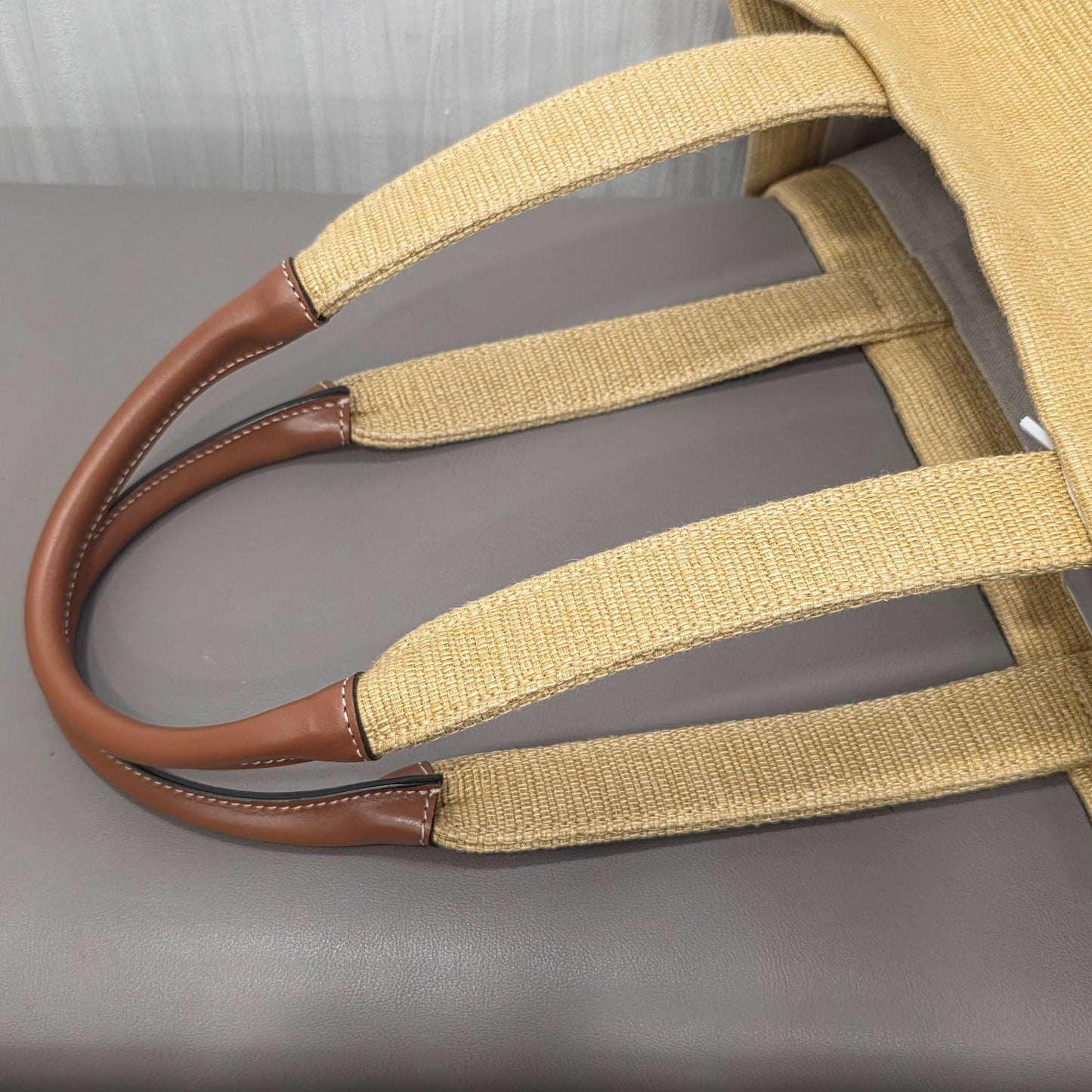 Celine Triomphe Raffia Cabas Tote Bag (Pre-Owned)