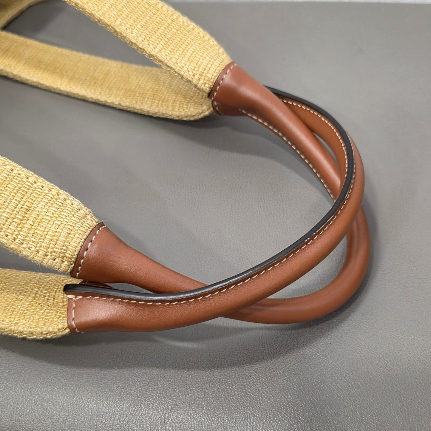 Celine Triomphe Raffia Cabas Tote Bag (Pre-Owned)