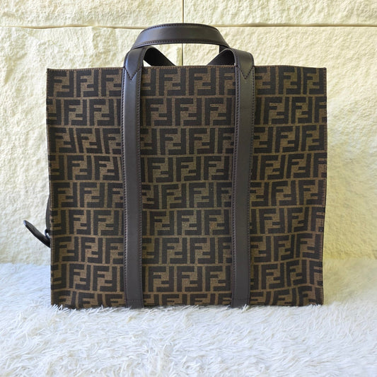 Fendi FF Logo Canvas Tote Bag (Pre-Owned)