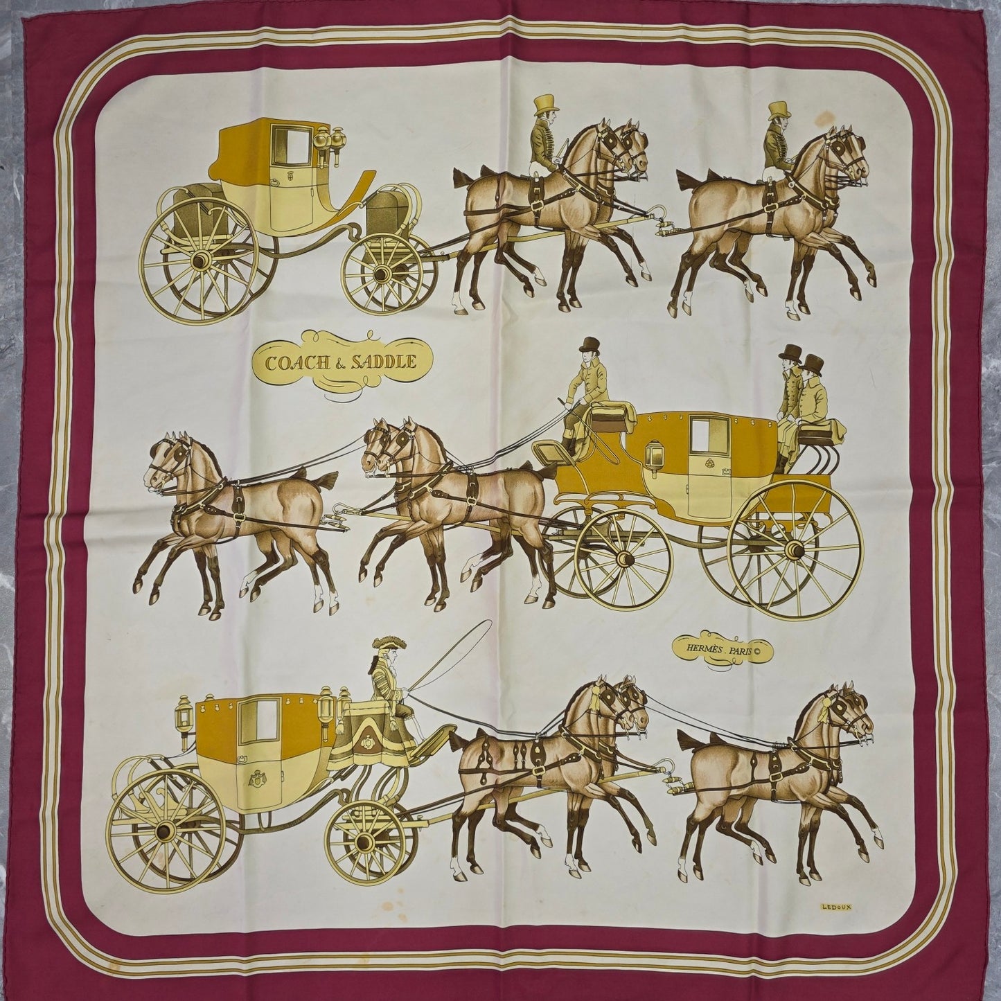 Hermès Coach & Saddle Silk Scarf (Pre-Owned)