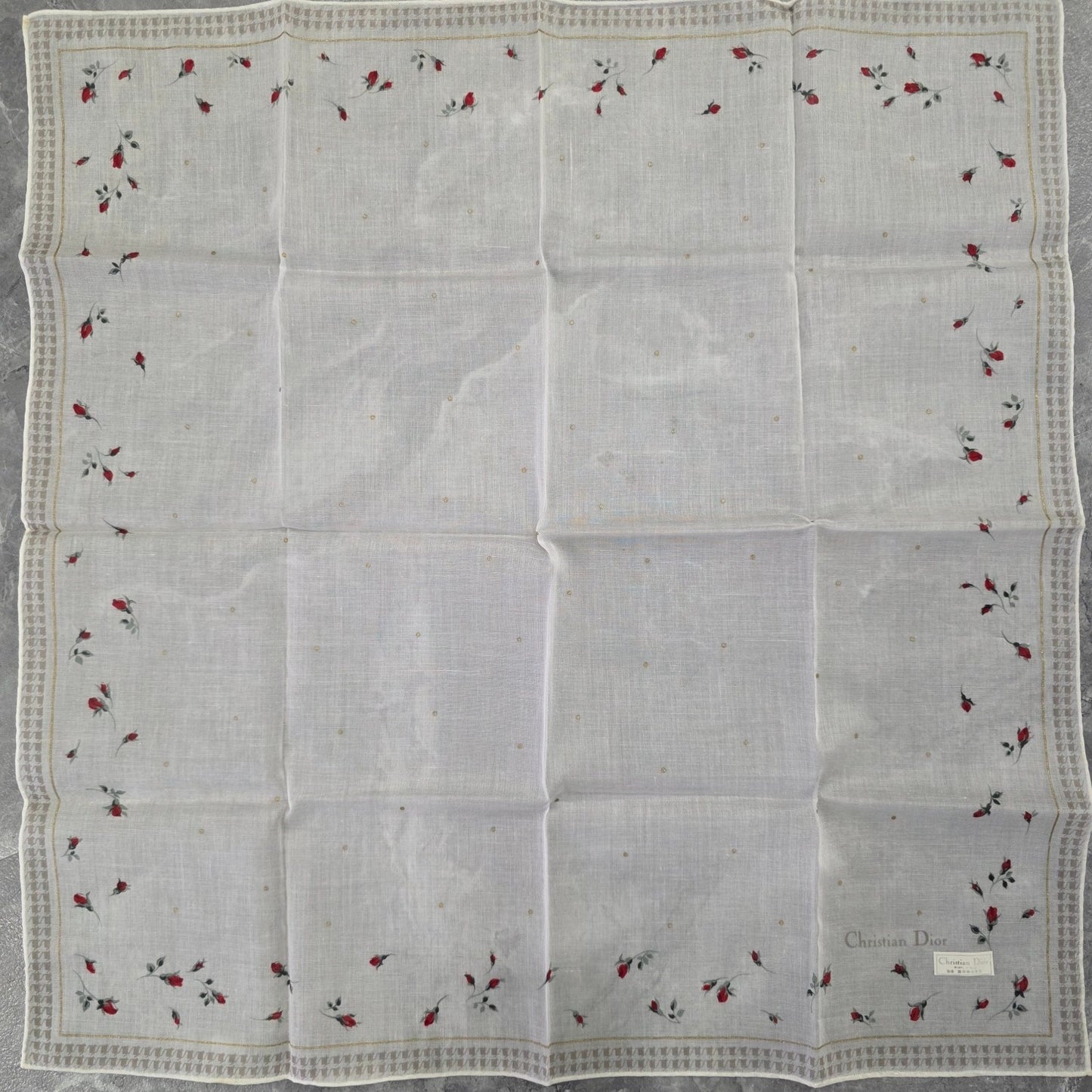 Christian Dior Floral Handkerchief Scarf (Pre-Owned)