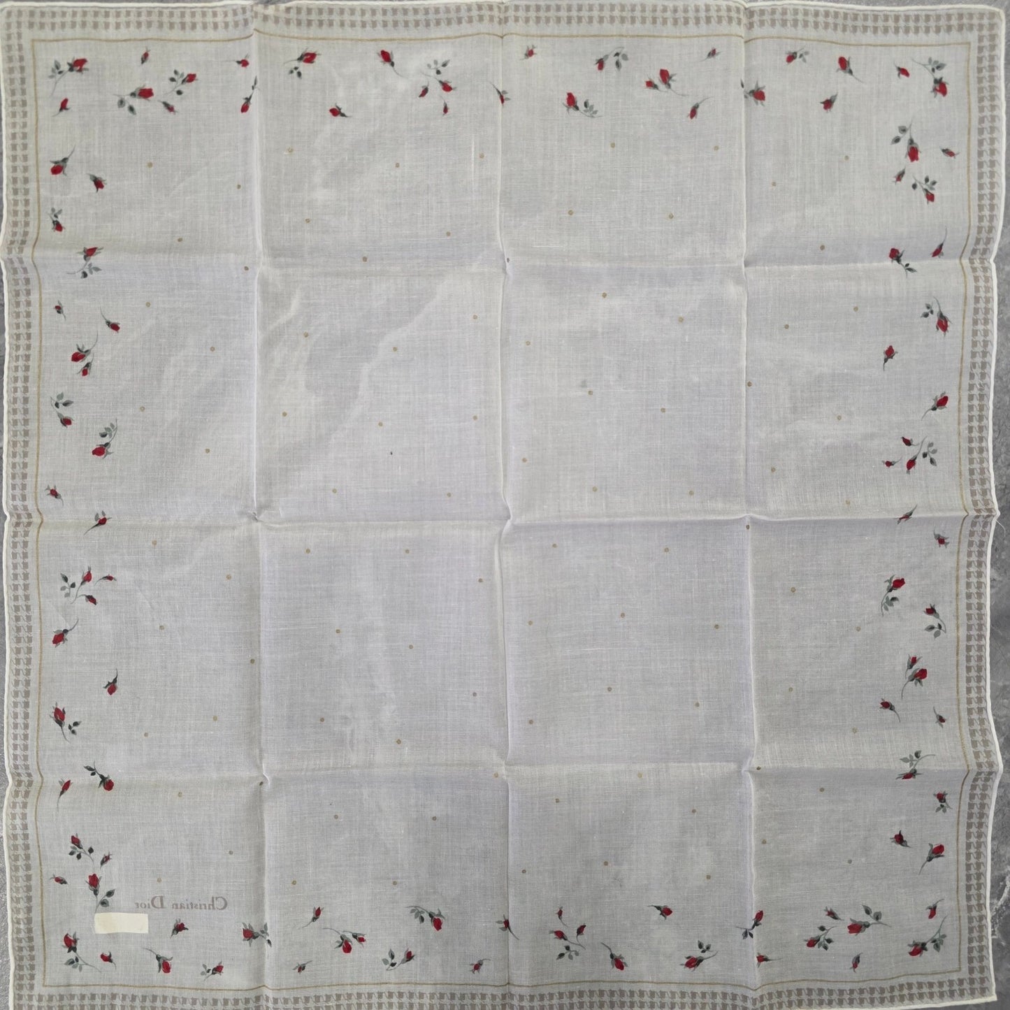 Christian Dior Floral Handkerchief Scarf (Pre-Owned)