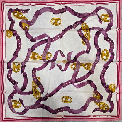 Celine Chain & Ribbon Print Scarf (Pre-Owned)