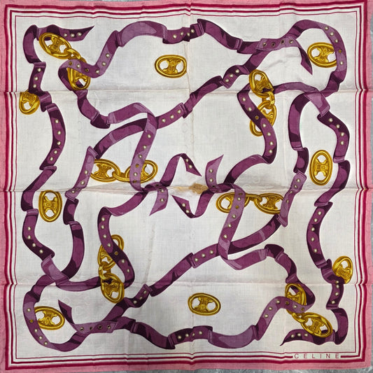 Celine Chain & Ribbon Print Scarf (Pre-Owned)