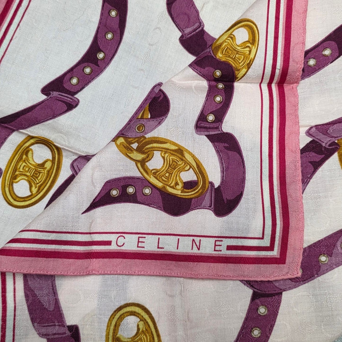 Celine Chain & Ribbon Print Scarf (Pre-Owned)