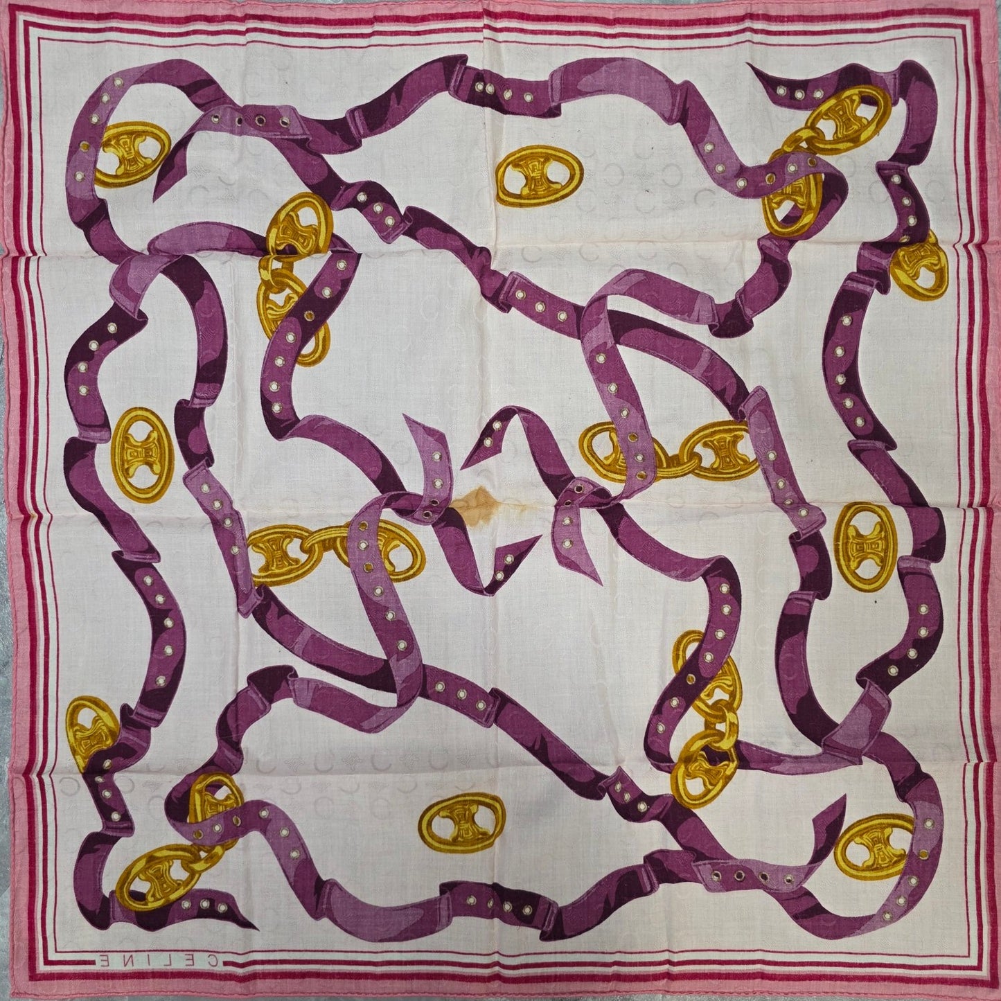 Celine Chain & Ribbon Print Scarf (Pre-Owned)