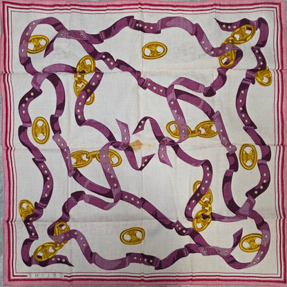 Celine Chain & Ribbon Print Scarf (Pre-Owned)