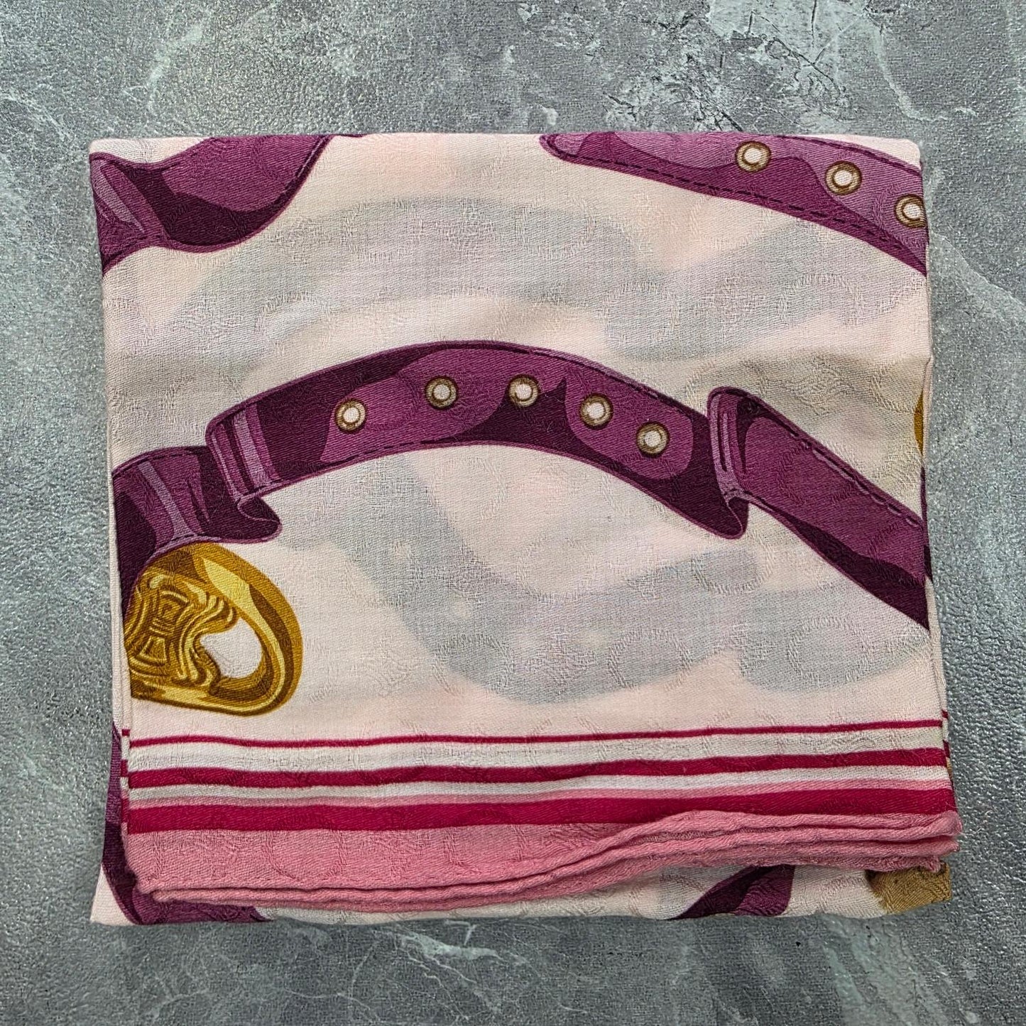 Celine Chain & Ribbon Print Scarf (Pre-Owned)