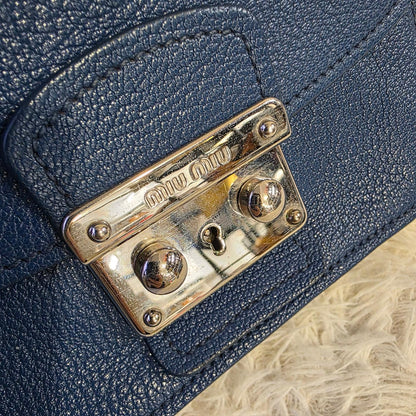 Miu Miu Madras Lock Leather Crossbody Bag (Pre-Owned)