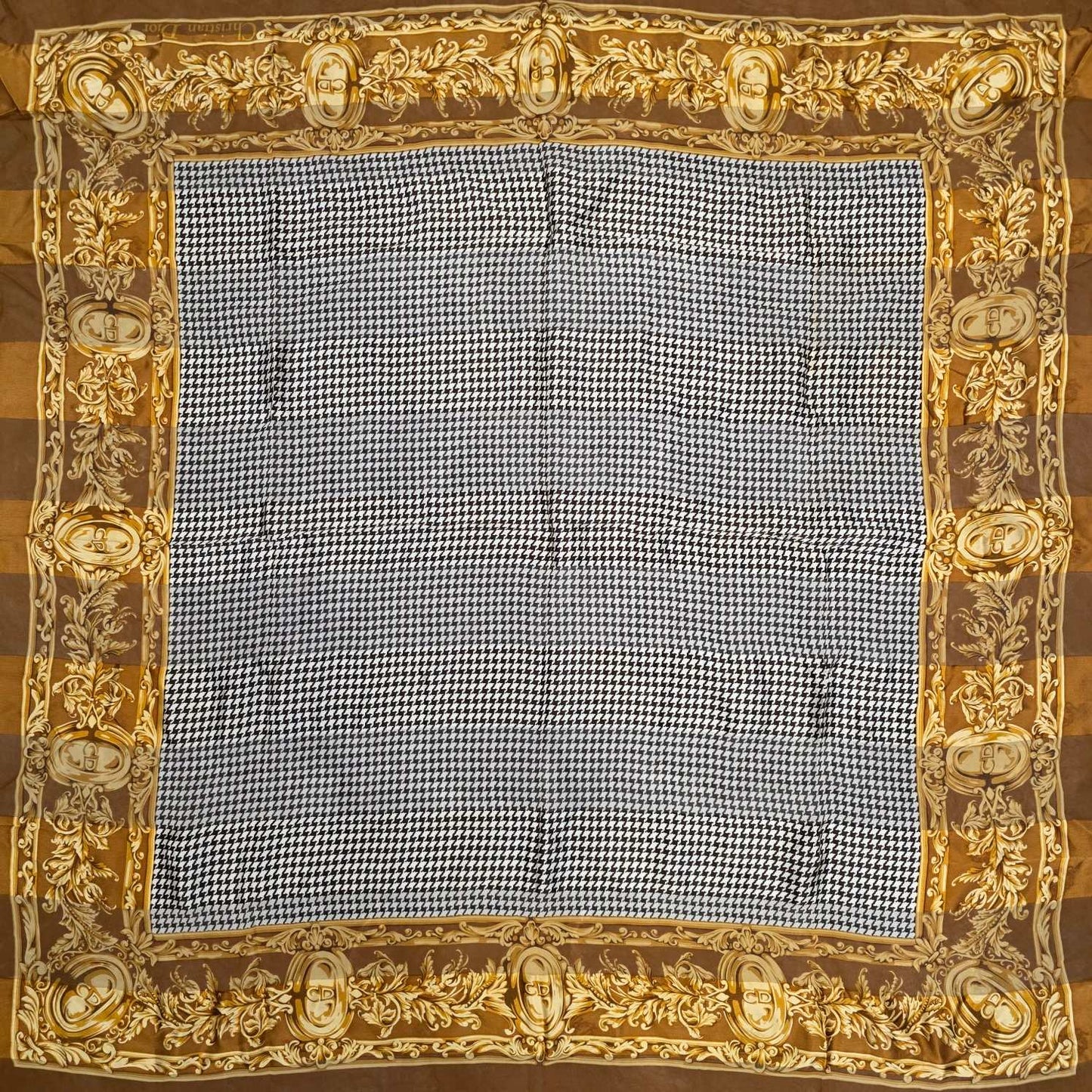 Christian Dior Houndstooth Baroque Border Scarf (Pre-Owned)