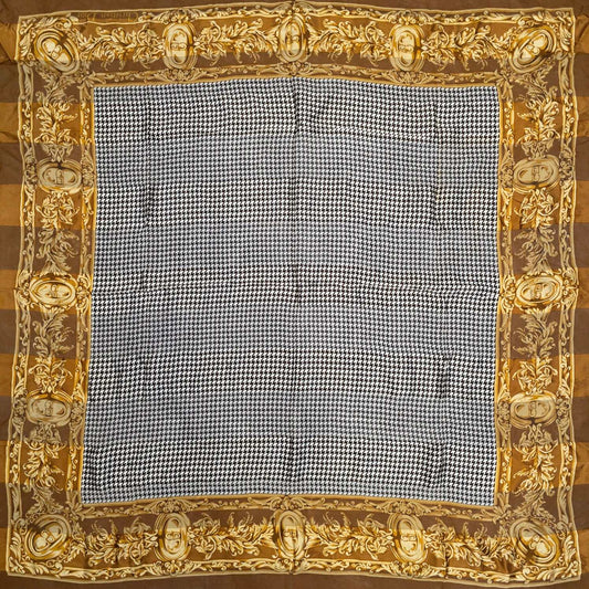 Christian Dior Houndstooth Baroque Border Scarf (Pre-Owned)