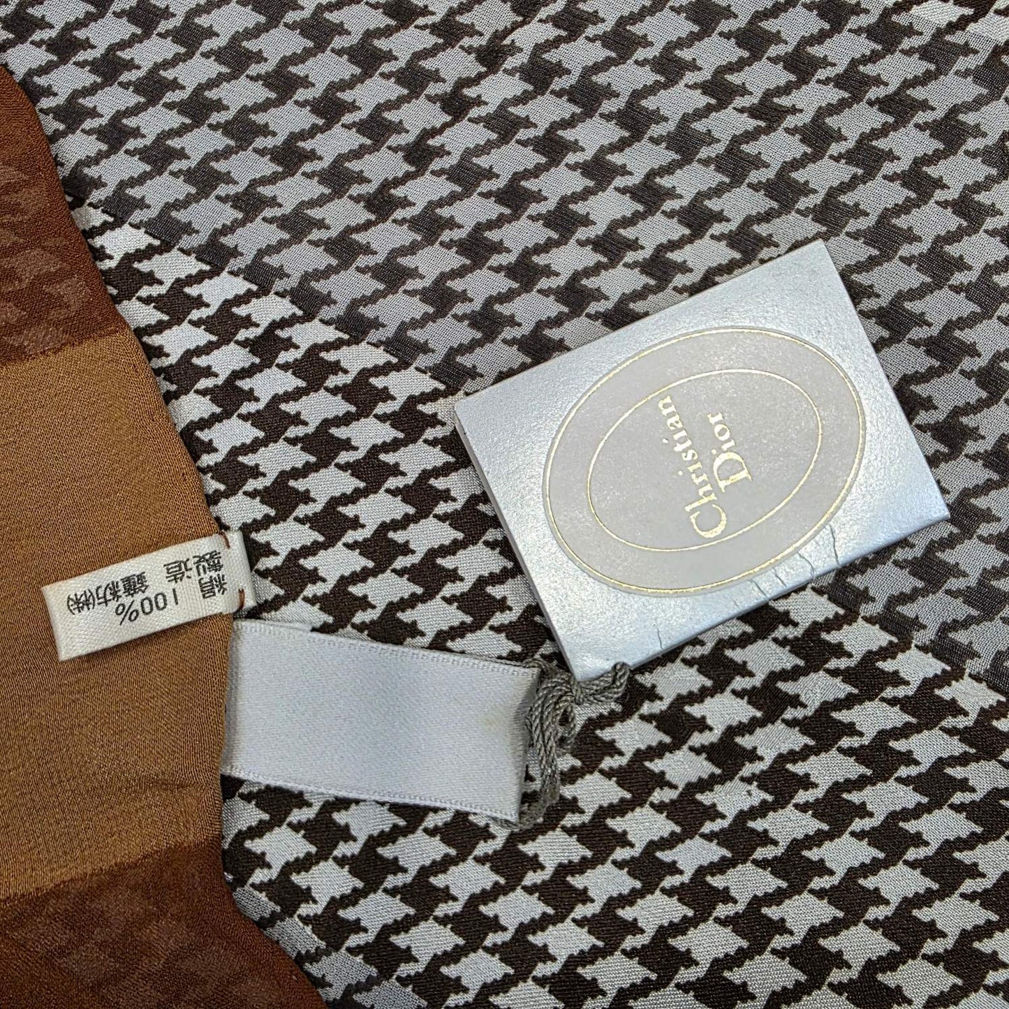 Christian Dior Houndstooth Baroque Border Scarf (Pre-Owned)