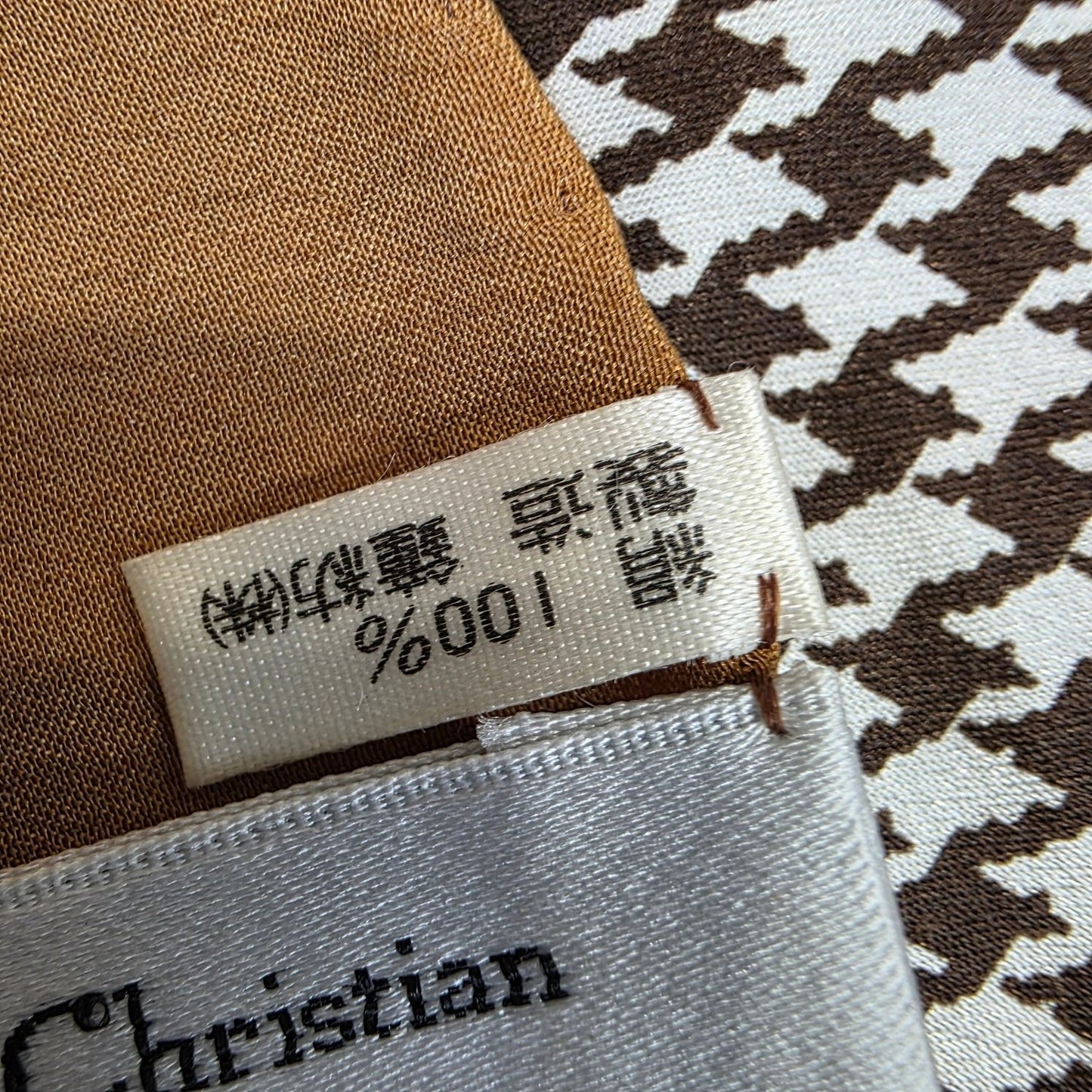 Christian Dior Houndstooth Baroque Border Scarf (Pre-Owned)