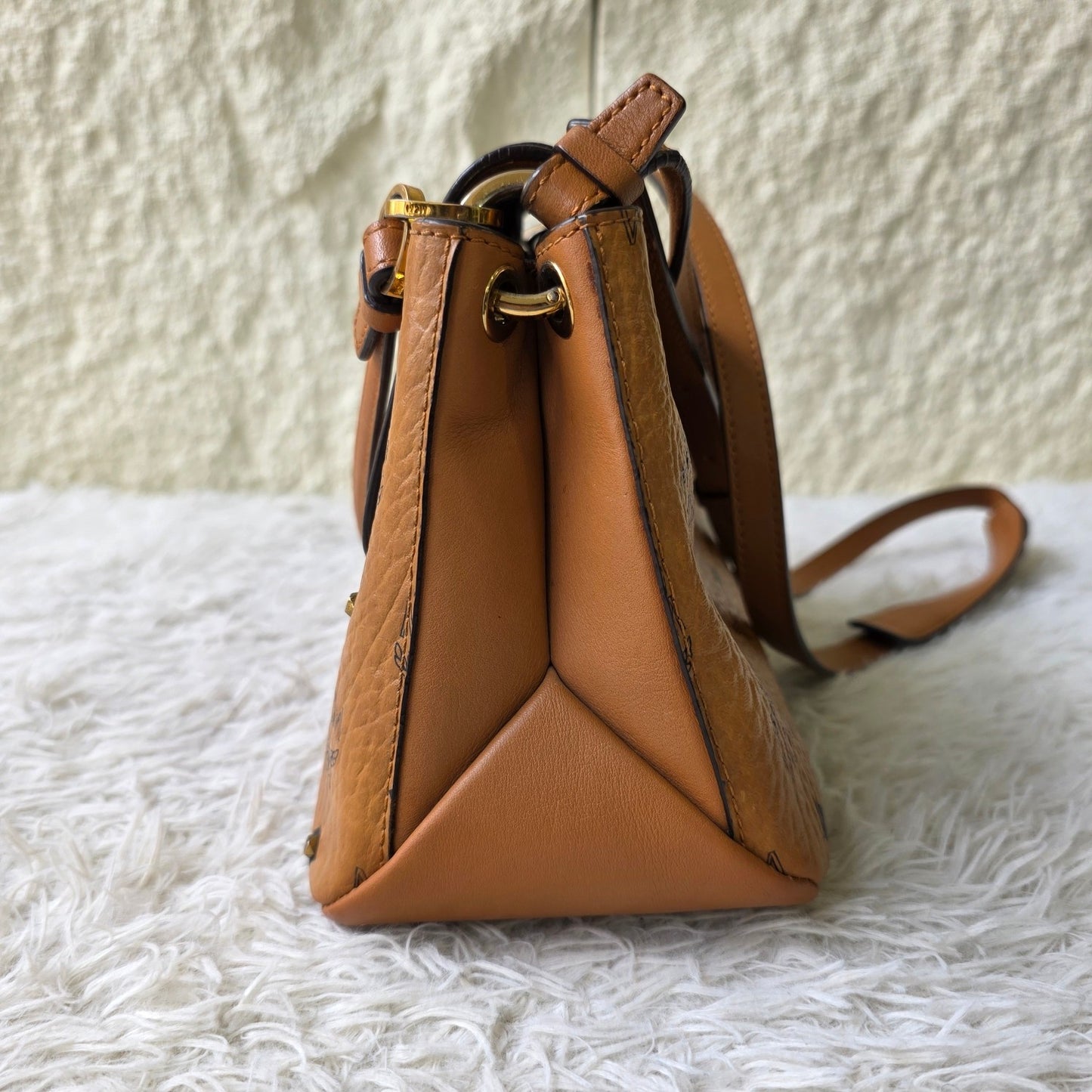 MCM Visetos Leather Shoulder Crossbody Bag (Pre-Owned)