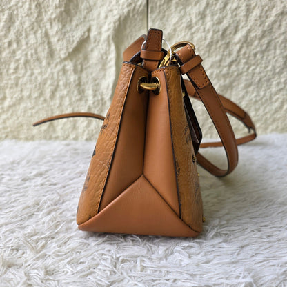 MCM Visetos Leather Shoulder Crossbody Bag (Pre-Owned)