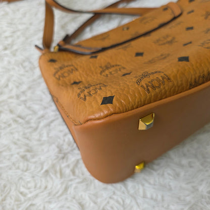 MCM Visetos Leather Shoulder Crossbody Bag (Pre-Owned)