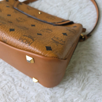 MCM Visetos Leather Shoulder Crossbody Bag (Pre-Owned)