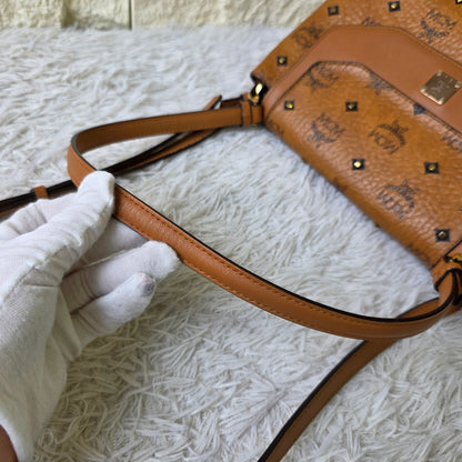 MCM Visetos Leather Shoulder Crossbody Bag (Pre-Owned)