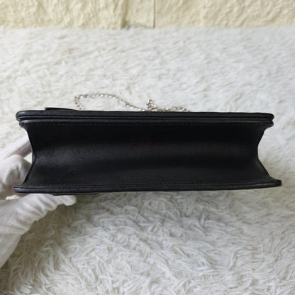 Miu Miu Matelassé Crystal Buckle Chain Shoulder Bag (Pre-Owned)
